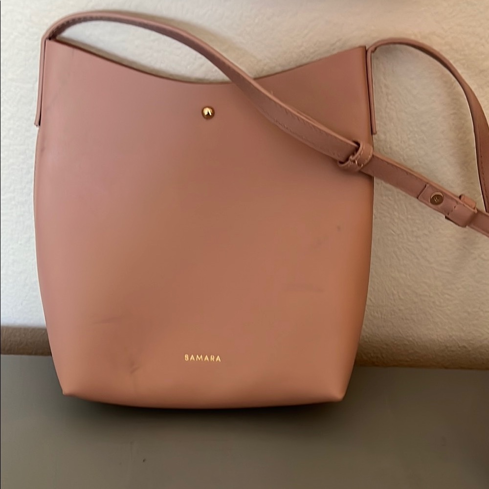 Skagen Pink Leather Shoulder Bag with Adjustable Strap